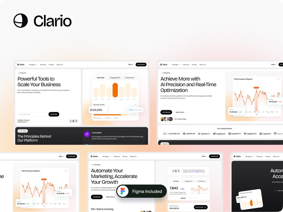 Clario website template preview